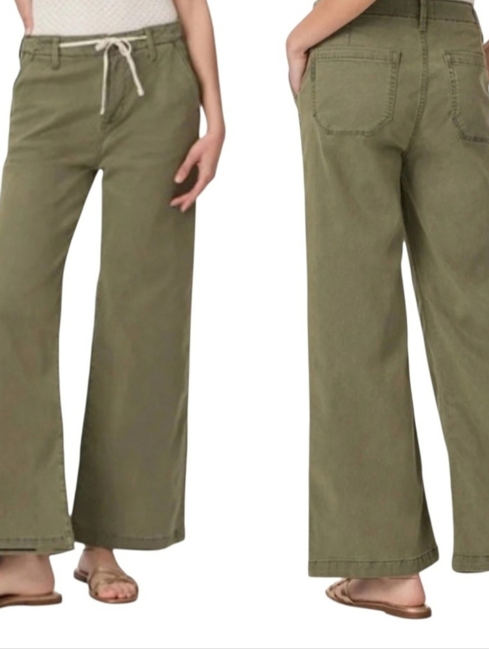 PAIGE Carly Wide-Leg Drawstring Pants | Size 32